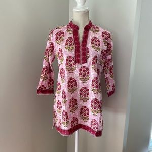Craft House Pink Floral Block Print Tunic